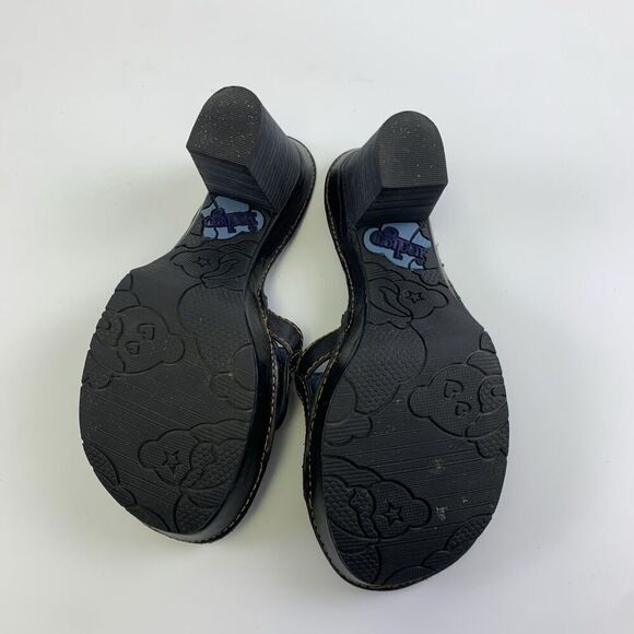 Indigo By Clarks Slide Heel Sandal Black Brown Leather Chunky Woven Womens 7 - Picture 12 of 12